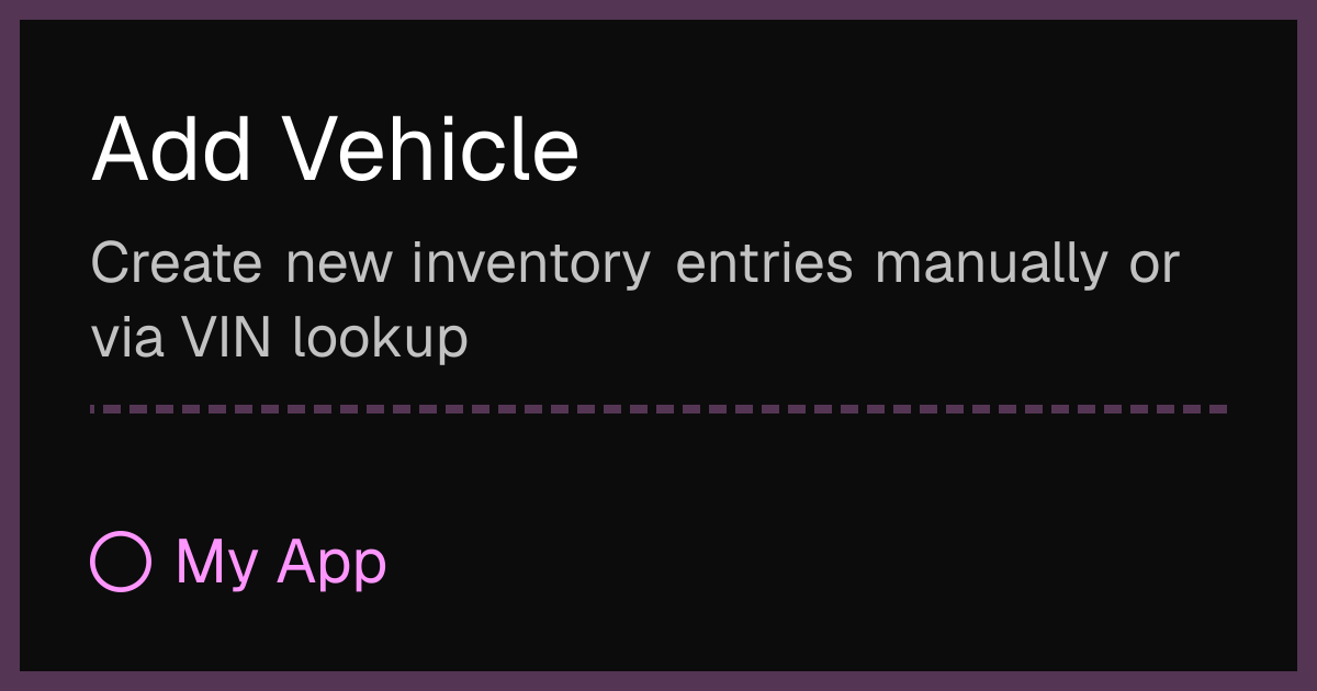Add Vehicle
